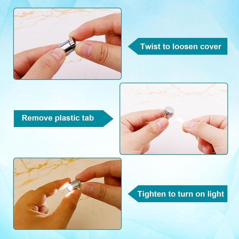 BTFO 10pcs Micro Led Lights, Battery Powered Tiny Led Lights Small Mini Dollhouse Miniature Light for Paper Lantern Party Decoration Crafts Dollhouse Accessories (White Light) - Image 4